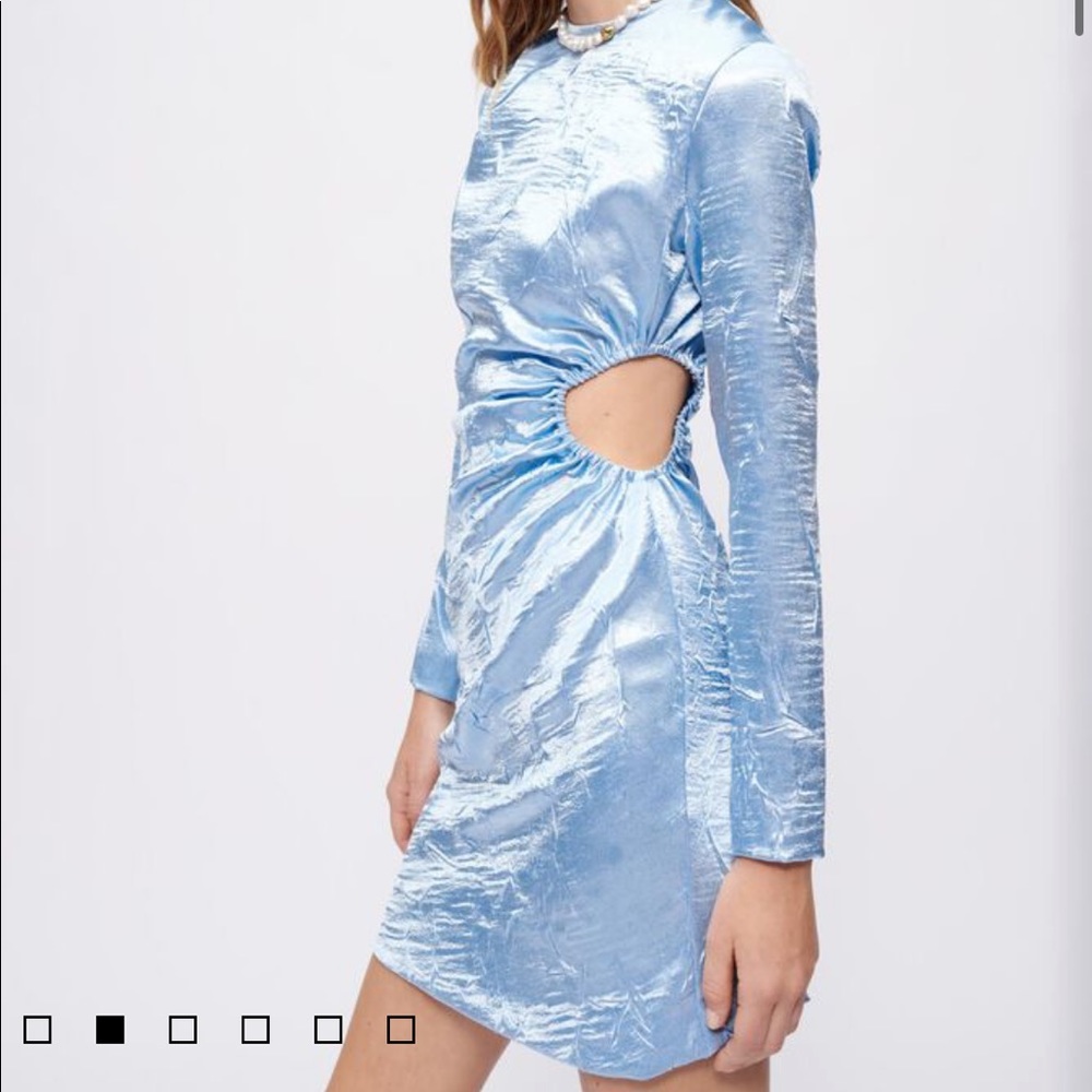 Maje dress worn once Fall/winter 2022 metallic blue fits S & Xs